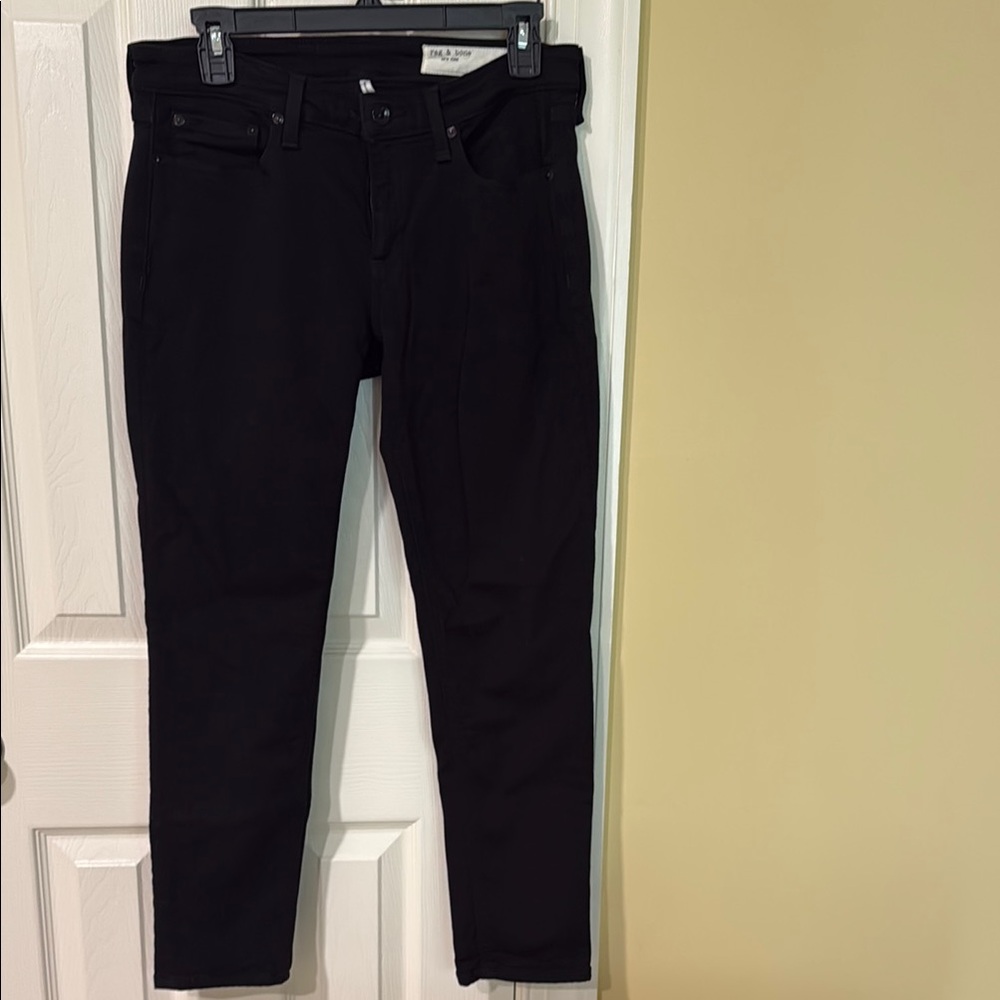 Rag & Bone Black Slim Jeans Stretchy Ankle-Length